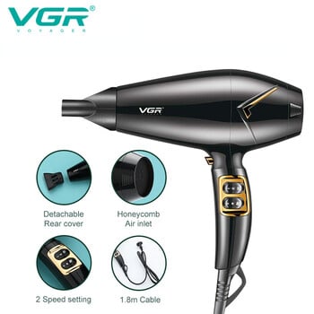 VGR Hair Dryer Professional Hair Dryer Machine Negative Ion Chaison Hair Dryer Dryer Hot and Cold Adjustment Powerful Dryers V-423