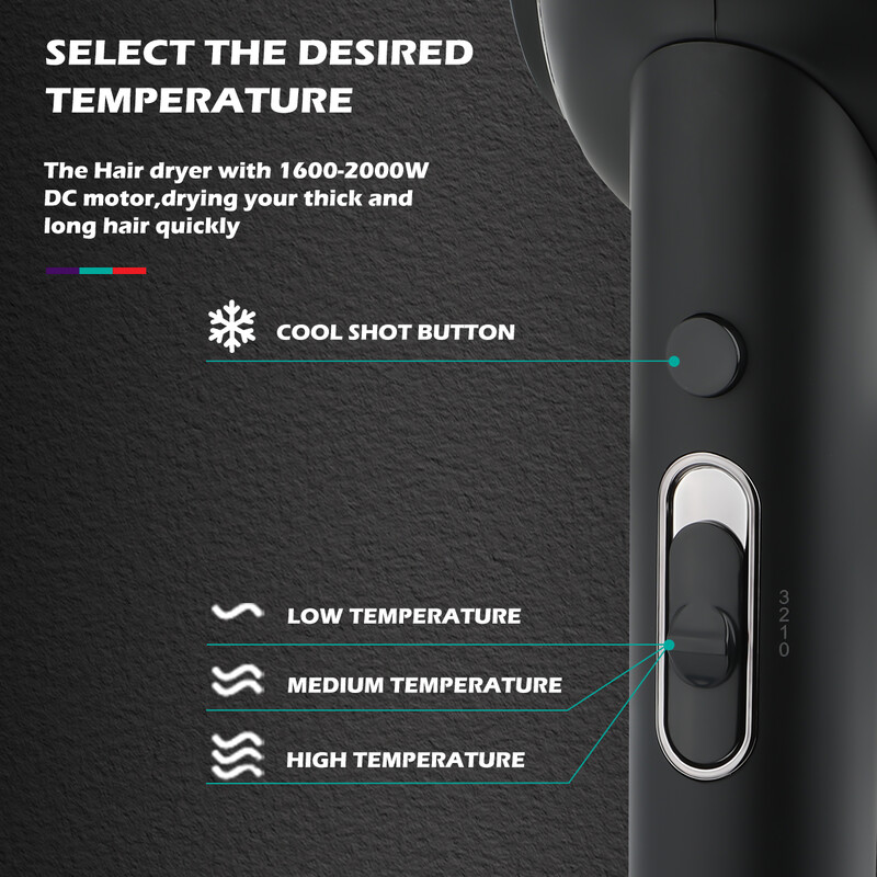 VGR Hajszárító Professzionális Hajszárító Meleg és Hideg Beállítás Hajszárítógép Negatív Ion Hajszárítók Háztartási gép V-420