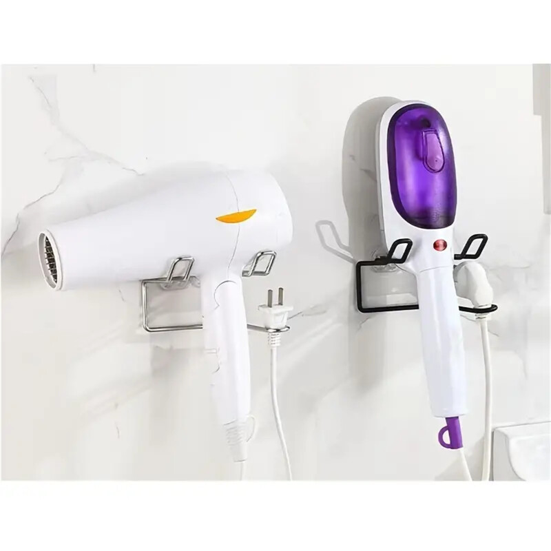 Tvirtas ir stilingas 1 dalių be smūgių nerūdijančio plieno plaukų džiovintuvo stovas, prie sienos tvirtinamas 3,74 x 3,54 colio dydžio laikiklis, idealus 