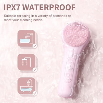 Sonic Facial Cleansing Brush Waterproof Electric Facial Cleaner Deep Cleaning Exfoliating Vibrating Face Cleaning Brush