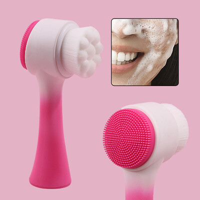 Szilikon dupla arclemosó kefe puha tisztító férfi és női kézi masszázs arcpórusok mélytisztító terméke