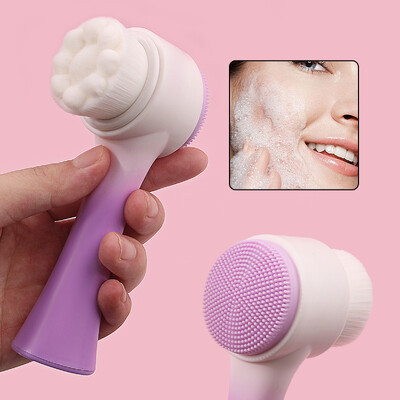 Szilikon dupla arclemosó kefe puha tisztító férfi és női kézi masszázs arcpórusok mélytisztító terméke