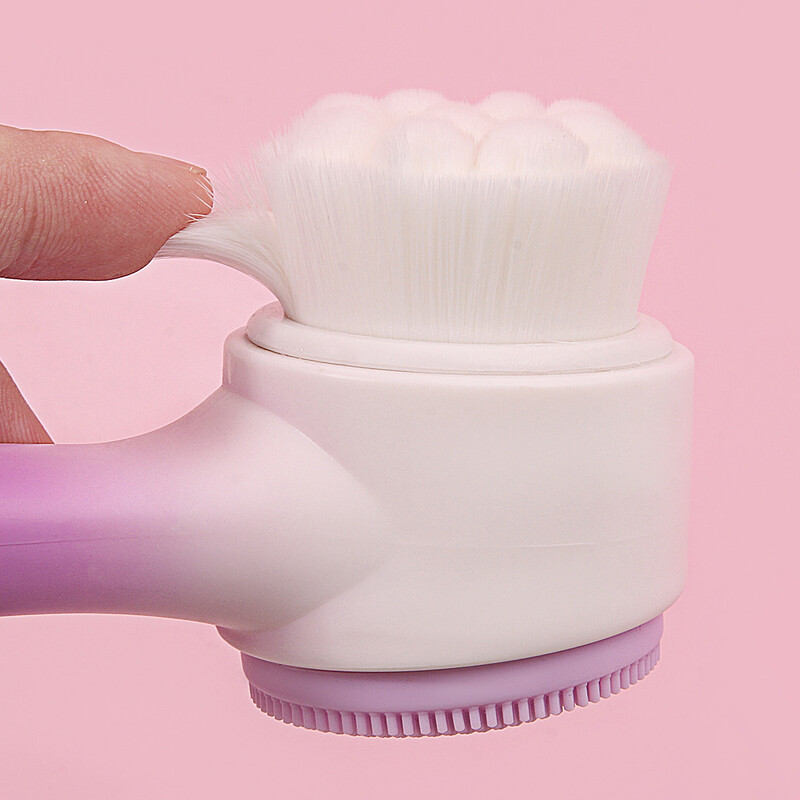 Szilikon dupla arclemosó kefe puha tisztító férfi és női kézi masszázs arcpórusok mélytisztító terméke