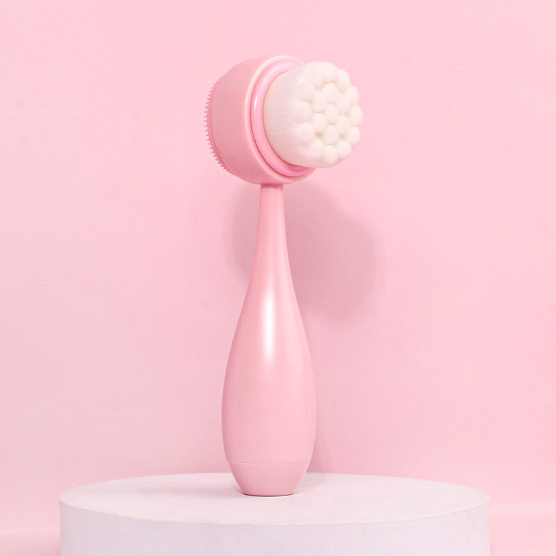 Szilikon dupla arclemosó kefe puha tisztító férfi és női kézi masszázs arcpórusok mélytisztító terméke