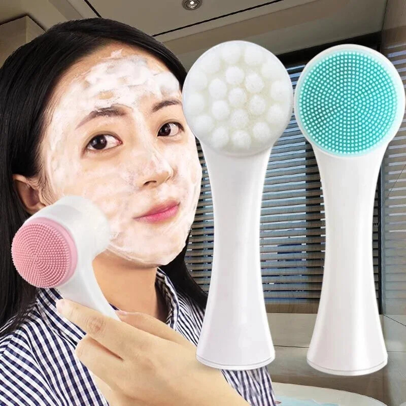 Obojstranná silikónová čistiaca kefka na tvár, čistiaci prostriedok na tvár, produkt na odstraňovanie čiernych bodiek, čistič pórov, exfoliátor, čistiaca kefka na tvár