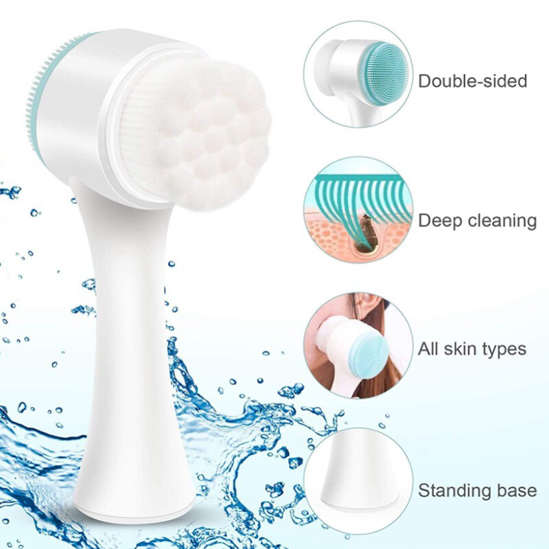 Dvipusis veido valiklis Inkštirų šalinimo produktas Rankinis masažo porų valiklis Šveičiamasis veido šepetėlis Veido šepetėlis