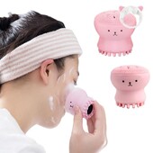 Sada na čistenie tváre 3 ks v 1, silikónová kefka na čistenie tváre v tvare chobotnice, sieťka na bublinky, čelenka, nástroje na umývanie tváre