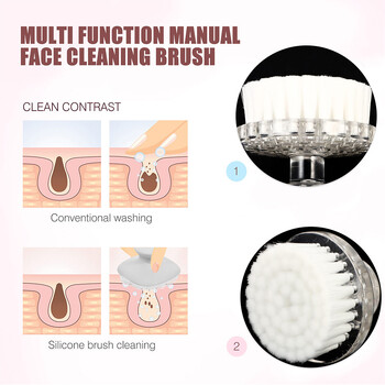 Φορητή βούρτσα καθαρισμού προσώπου Face massager Cleaner Facial scrubber brush with Lid Deep Wash Cleaning Cleaning