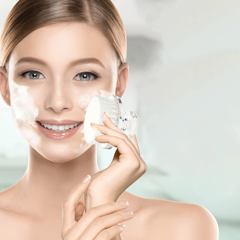 Hordozható arctisztító kefe Arcmasszírozó tisztító Arctisztító kefe fedéllel Mélymosó tisztítóeszköz