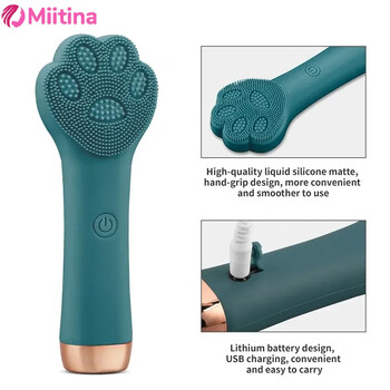 Miitina USB акумулатор за премахване на черни точки, почистване на порите, електрическа силиконова четка за почистване, вибриращ звуков масажор