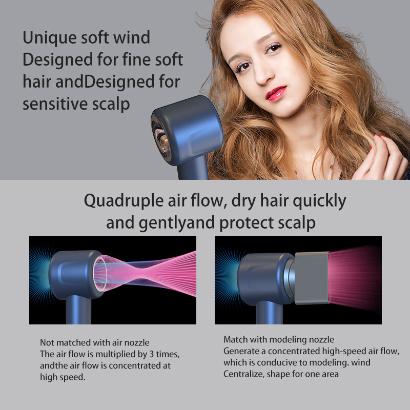 2000 W-os levél nélküli hajszárítók Professzionális hajszárító Negatív Ionos Hajszárító Háztartási gépekhez Szalon Stílus Style Eszközök