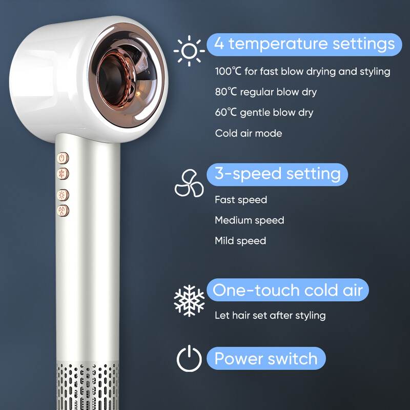 2000 W-os levél nélküli hajszárítók Professzionális hajszárító Negatív Ionos Hajszárító Háztartási gépekhez Szalon Stílus Style Eszközök