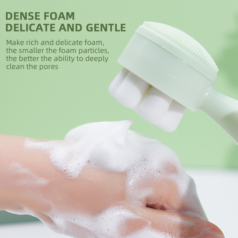 Brainbow veido prausimo šepetėlis dvipusis rankinis masažo valiklis giliai valantis poras silikoninis minkštas veido plovimo įrankis