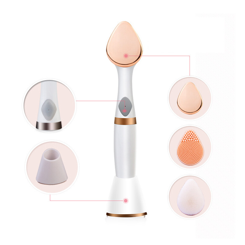 Demachiant electric 3 în 1 pentru curățarea feței Mașină de curățare a feței Dispozitiv de curățare a porilor pentru piele Masaj de curățare a corpului Mini perie de masaj pentru frumusețe