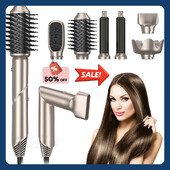 6 viename sulankstomas plaukų džiovintuvo šepetys Negative Ions plaukų pūtimo šepetys salono plaukų džiovintuvas oro suktukas Keraminis garbanojimo lygintuvas