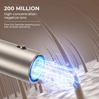 6 σε 1 Πτυσσόμενη βούρτσα πιστολάκι μαλλιών Negative Ions Βούρτσα φυσητήρα μαλλιών Σαλονικό πιστολάκι Ράβδος για μπούκλες αέρα Κεραμικό σίδερο για μπούκλες