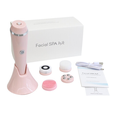 AOKO 4 IN 1 veido valymo šepetėlis elektrinis silikoninis veido giluminis šveitimas švarus inkštirų porų valiklis vandeniui atsparus šveitimo masažas