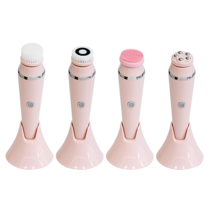 AOKO 4 IN 1 veido valymo šepetėlis elektrinis silikoninis veido giluminis šveitimas švarus inkštirų porų valiklis vandeniui atsparus šveitimo masažas