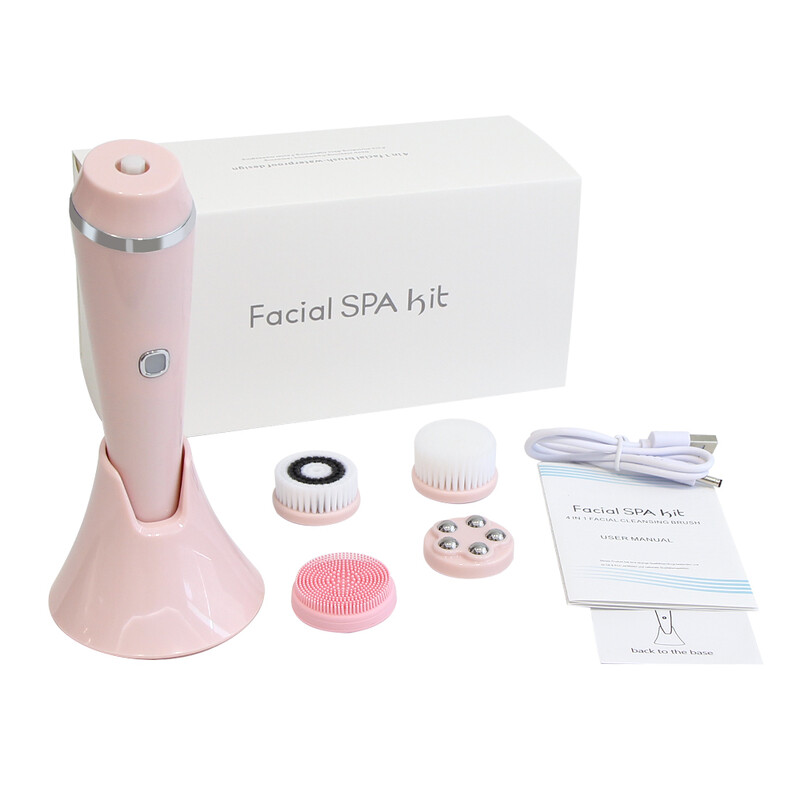 AOKO 4 IN 1 veido valymo šepetėlis elektrinis silikoninis veido giluminis šveitimas švarus inkštirų porų valiklis vandeniui atsparus šveitimo masažas
