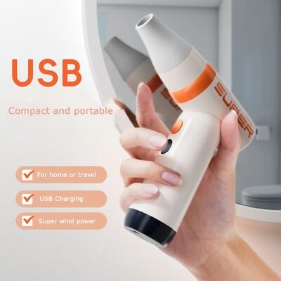 Bežični ručni električni ventilator Mini sušilo za kosu USB punjenje Prijenosno sušilo za kosu Kućanski aparat Brisanje prašine Vanjski na napuhavanje