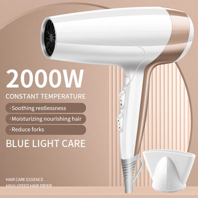 Nagy teljesítményű szél hajszárító 2000 W nagy teljesítményű negatív ion gyors száradás otthoni hajformázó professzionális hajszárító kék fény ápoló