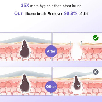 Масажор за лице Силиконова четка за почистване Инструмент за масаж на очите Препарат за почистване на лице Дълбоко почистване на порите Устройство за грижа за здравето на кожата Акумулаторна