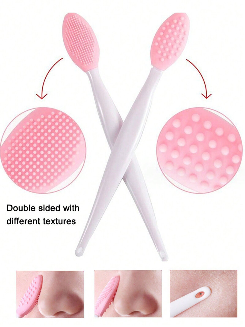 Szilikon arctisztító kefe készlet Arcfelhordó eszköz Szilikon hámlasztó arckefe 1 db Bowknot fejpánttal és 2 db csuklóval