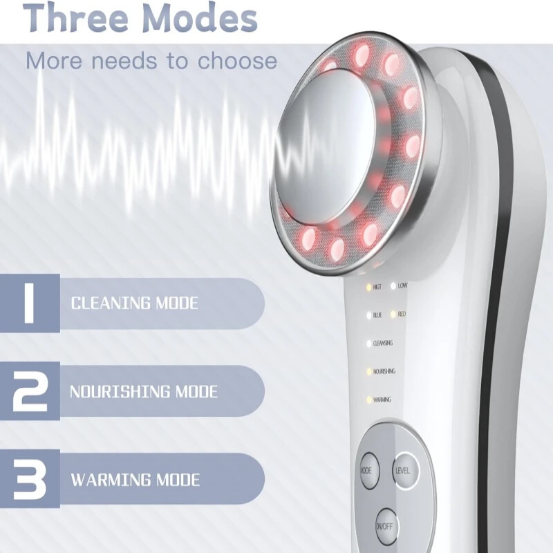 7 az 1-ben mikroáramú arcszépítő eszköz Lift EMS szemmasszírozó arc emelő ránctalanító LED foton arc többfunkciós bőrápoló