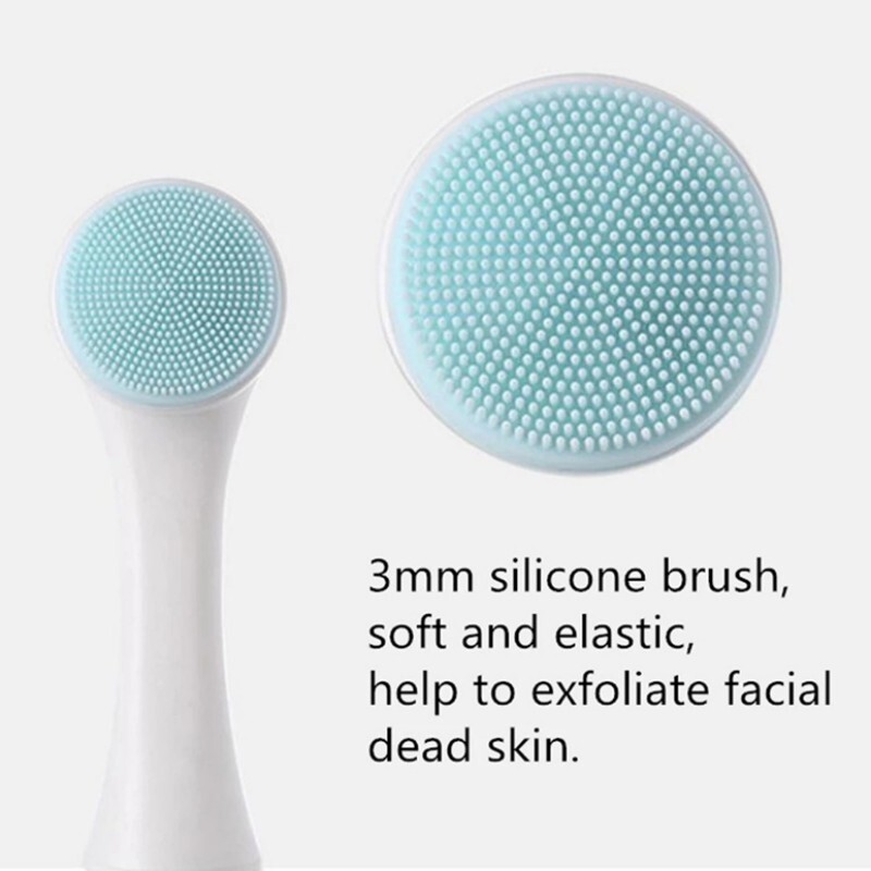 3D dvojitá silikónová čistiaca kefka na tvár, manuálna masážna kefka na tvár s mäkkými štetinami, exfoliátor, obojstranná kefka na umývanie tváre
