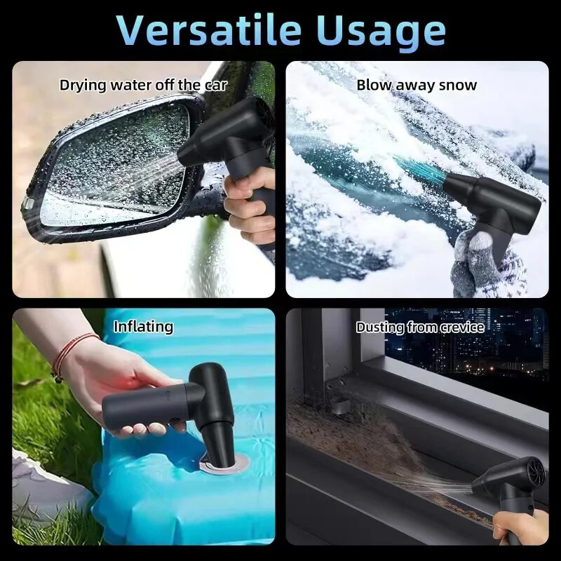 Belaidis plaukų džiovintuvas 180 000 RPM vėjo greitis 50 m/s, skirtas automobilio klaviatūrai, kompiuterio valymui plaukų džiovintuvas, didelio našumo elektrinis pūstuvas