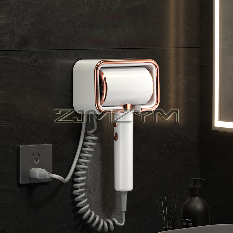 Prie sienos montuojamas plaukų džiovintuvas be perforavimo 2000 W didelio galingumo greitai džiūstantis viešbučio vonios kambario neigiamų jonų plaukų priežiūra plaukų džiovintuvas