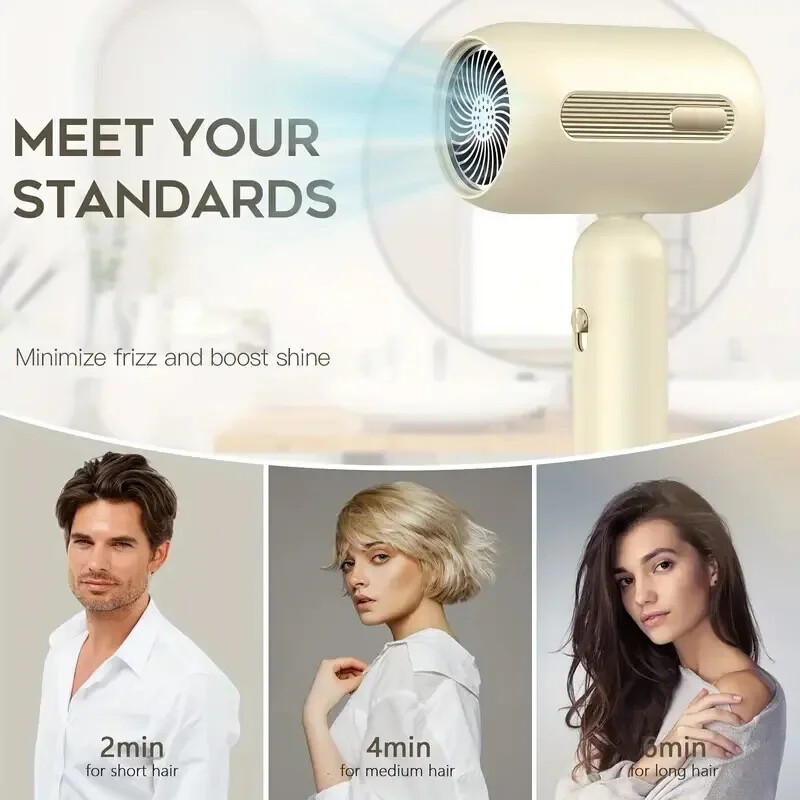 1900 W didelės spartos neigiamų jonų plaukų džiovintuvas 3 greičių plaukų džiovintuvas su difuzoriumi Greitai džiūstantis mėlynos šviesos plaukų džiovintuvas kelionėms namuose