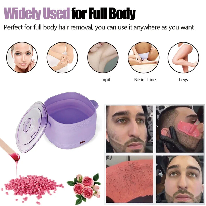 1vnt EU Plug Sulankstomas nešiojamasis vaško šildytuvas Lengvai valomas Didelės talpos lydytas vaško pupelės plaukelių šalinimas vaško šildytuvas Greitas vaško lydymas