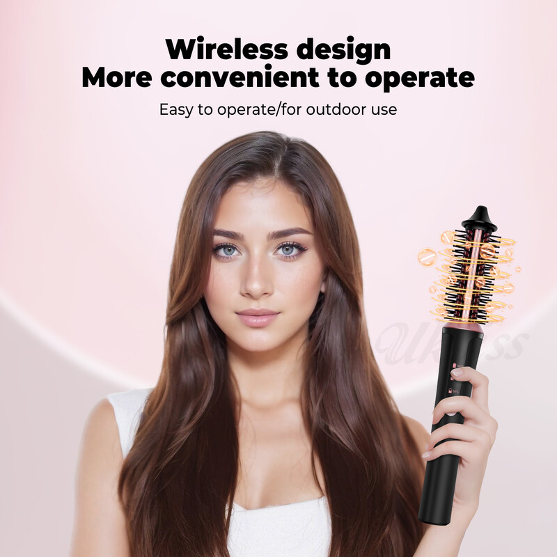 Bežična termalna četka za oblikovanje kose Profesionalni USB ionski uvijač za kosu za ravnanje Uvijač za kosu Pegla za oblikovanje kose
