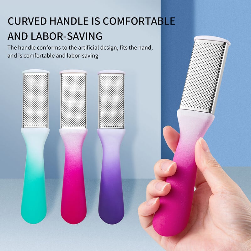 Profesionalus nerūdijančio plieno pėdų rasp grandiklis Metalinės pėdos dildės dvipusis nuospaudų valiklis, skirtas šlapiai arba sausai odai, pedikiūro įrankis kulnui