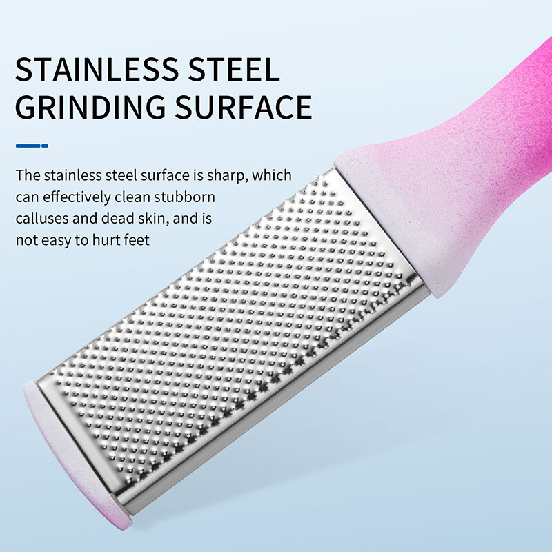 Profesionalus nerūdijančio plieno pėdų rasp grandiklis Metalinės pėdos dildės dvipusis nuospaudų valiklis, skirtas šlapiai arba sausai odai, pedikiūro įrankis kulnui