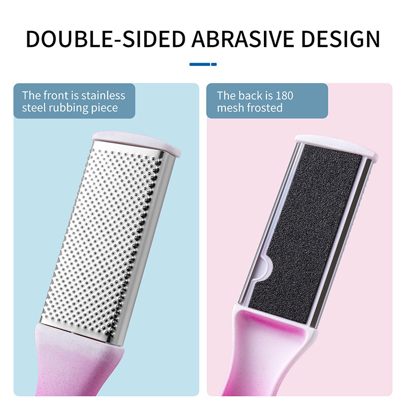 Profesionalus nerūdijančio plieno pėdų rasp grandiklis Metalinės pėdos dildės dvipusis nuospaudų valiklis, skirtas šlapiai arba sausai odai, pedikiūro įrankis kulnui