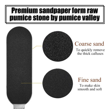 1 комплект двустранна пила за крака за педикюр от неръждаема стомана + 10 бр. Суха шлифовъчна хартия Многократно средство за премахване на твърда кожа Грижа за краката Инструменти за педикюр