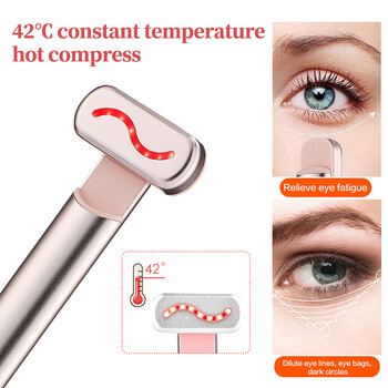 EMS Microcurrent Face Lifting Device Червена светлина Facial Wand Eye Neck Massager Skin Sighting Anti Wrinkle Skin Care Beauty Tool