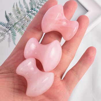 SPA Therapy Jade Roller Face Lifting Massage Remover Remover Natural Rose Quartz Mushroom Shape Facial Acupuncture Tool Gua Sha