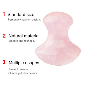 SPA Therapy Jade Roller Face Lifting Massage Remover Remover Natural Rose Quartz Mushroom Shape Facial Acupuncture Tool Gua Sha