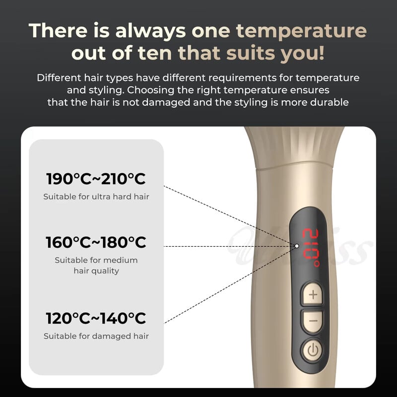 Perie termică Perie rotundă încălzită ionică de 1,5 inci creează un aspect de explozie Perie rotundă termică PTC dublă Perie ondulată de păr ceramică