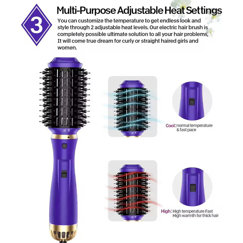 Četka s vrućim zrakom Sušilo za kosu od 1000 W Češalj Električno puhalo 3 u 1 kovrčavo glačalo One Step 3 zupčanika Valjak i pegla za oblikovanje