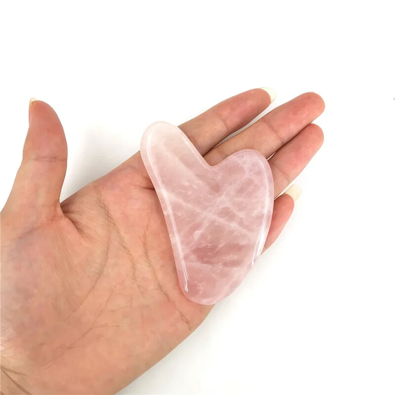 Valjak od prirodnog žada od ružičastog kvarca Gua Sha set za masažu lica i tijela Valjak za masažu od žada Set za podizanje lica, alat za ljepotu i masažu