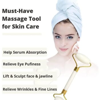 Premium Jade Roller и Gua Sha Set от Facial for Skin Care против стареене подпухналост Подарък за жени