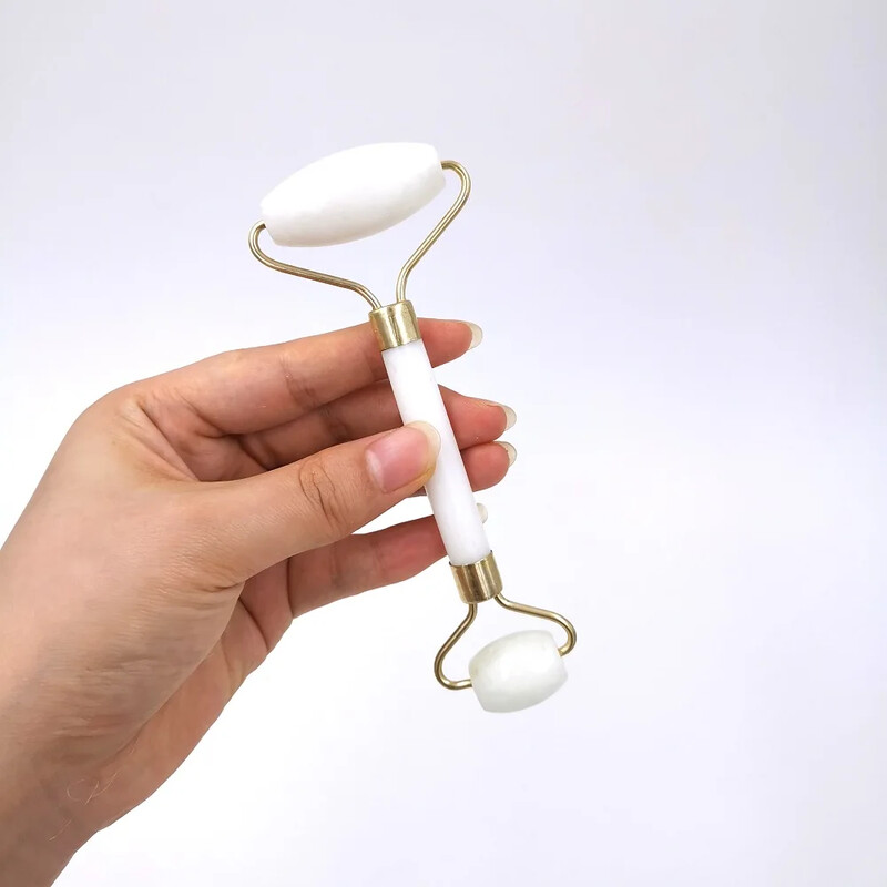 Naujas balto nefrito akmens masažo natūralaus kvarco grandiklis Jade volelis Gua sha rinkinys baltas veidą pakeliantis veido masažuoklis nugarai