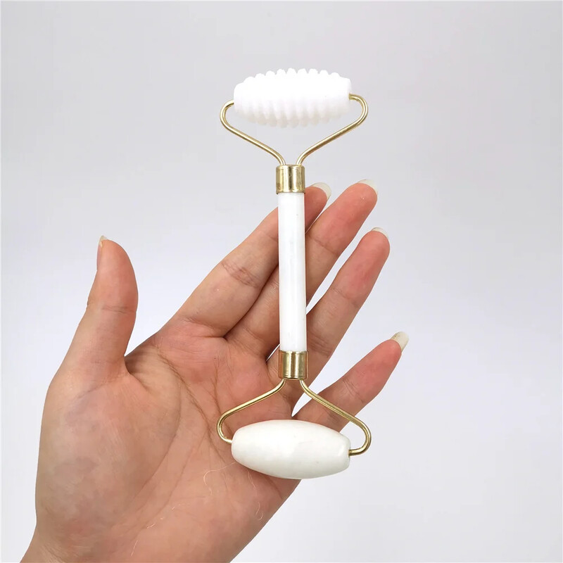 Naujas balto nefrito akmens masažo natūralaus kvarco grandiklis Jade volelis Gua sha rinkinys baltas veidą pakeliantis veido masažuoklis nugarai