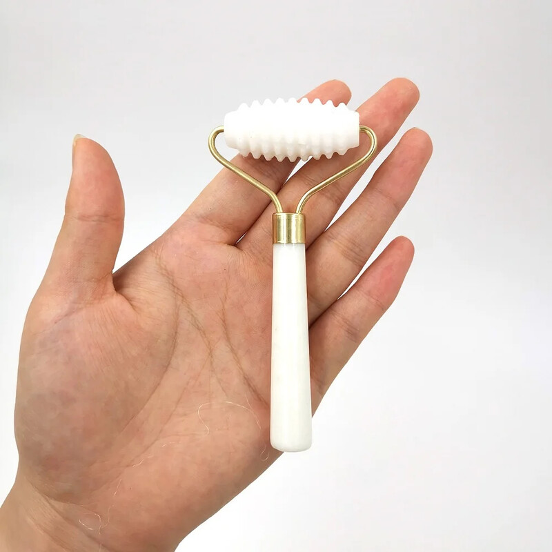 Naujas balto nefrito akmens masažo natūralaus kvarco grandiklis Jade volelis Gua sha rinkinys baltas veidą pakeliantis veido masažuoklis nugarai