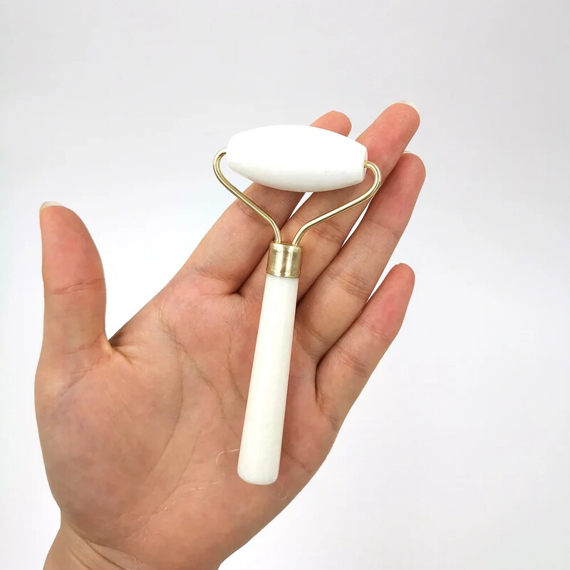 Naujas balto nefrito akmens masažo natūralaus kvarco grandiklis Jade volelis Gua sha rinkinys baltas veidą pakeliantis veido masažuoklis nugarai