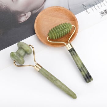 5 вида Xiu Yu Jade Roller Facial Ridged Roller Skin Massage Roller Инструменти за масаж на лице против стареене Бръчки Единична/двойна глава